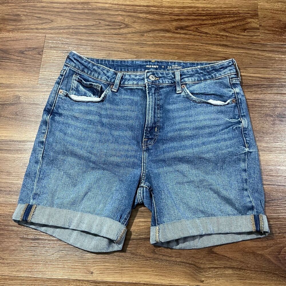 Old Navy OG Straight High Rise Secret Smooth Pockets Jean Shorts Women's Size M